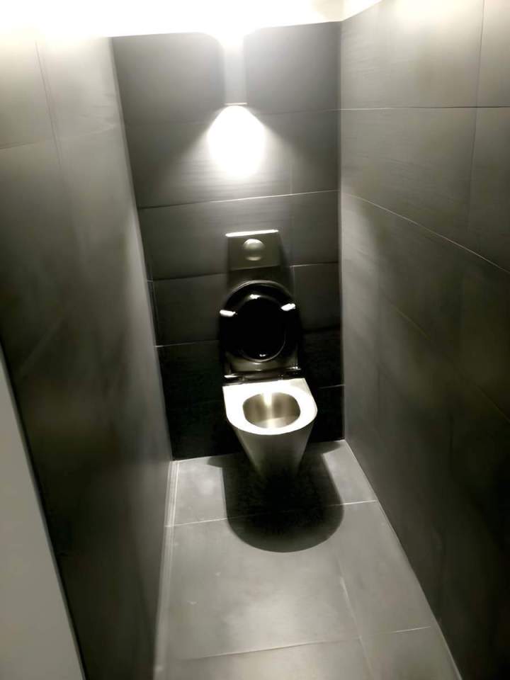 Toilette monobloc en acier inoxydable, Yvelines